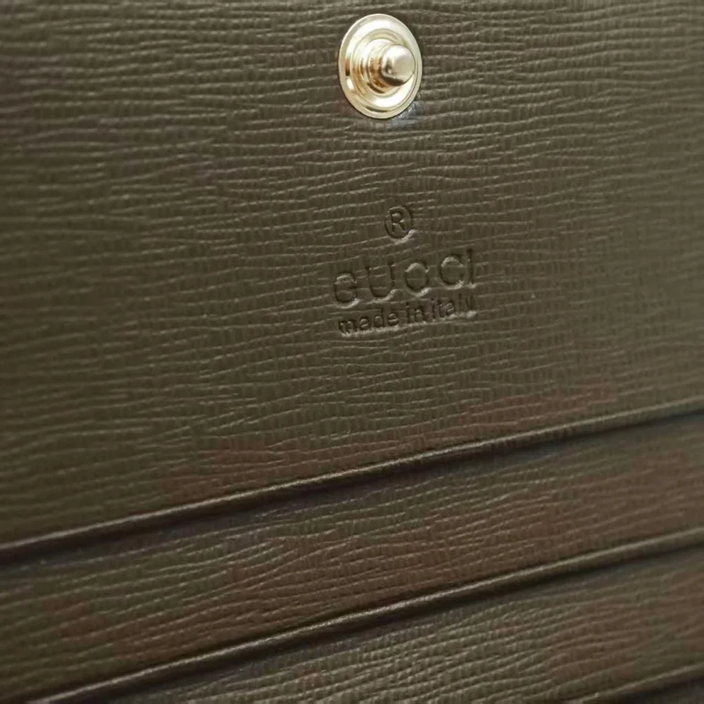 Gucci Gray and Brown Wallet with Red Stripe - Picture 4 of 8